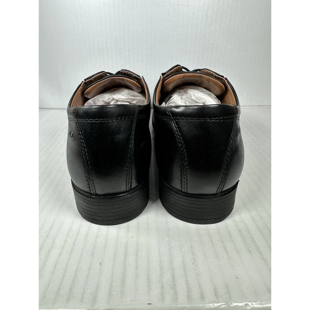 Clarks Tilden Size 11.5 Wide Black Leather Cap Toe Oxford Dress Shoes Mens NEW